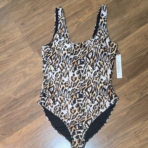 Nicole Miller African Leopard Print One-Piece Swimsuit